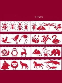 8 cái Thiết kế Động vật Tranh Stencil - trắng - Xem 3