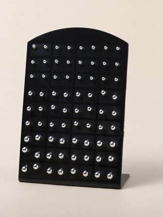 36 pares Pendientes de botón con diseño de bola redonda