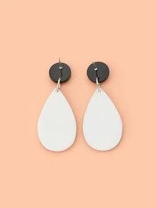 花朵印花水滴形耳墜 - 彩色 - 查看 3