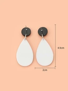 花朵印花水滴形耳墜 - 彩色 - 查看 4