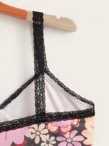 ROMWE 蕾絲花邊花卉圖案吊帶 - 彩色 - 查看 4