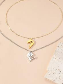 2 piezas Collar pareja con accesorio de corazón - Multicolor - Ver 2