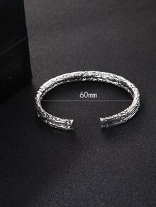 Vòng tay Cuff tối giản dành cho nam - Màu Bạc Cổ - Xem 5