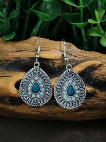 TopHanqi 1pair Vintage  Water Drop & Round Shape Pendant Earrings, Fashion Jewelry Accessory For Women, Suitable For Daily, Office, Party, Gift - Multicolor - View 11