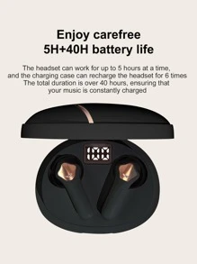 Tai nghe không dây hiển thị nguồn - màu đen - Xem 4