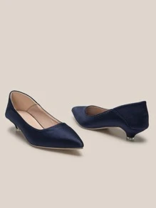 Point Toe Kitten Heeled Court Pumps