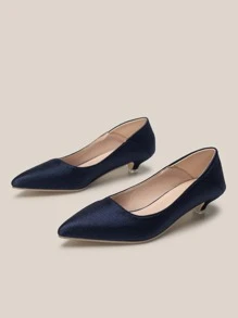 Point Toe Kitten Heeled Court Pumps