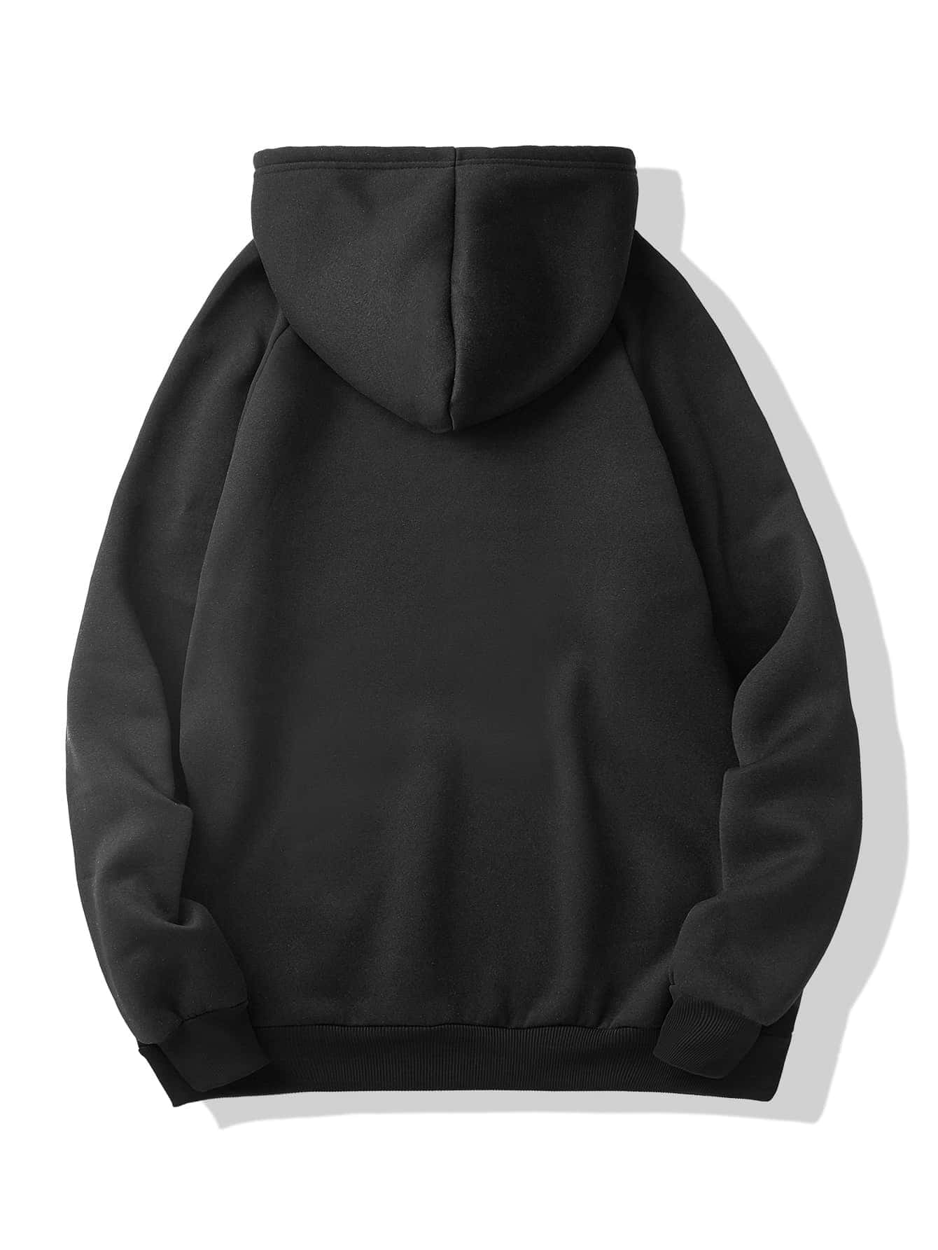 Manfinity Men Fire & Letter Graphic Drawstring Kangaroo Pocket 