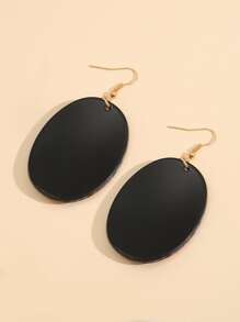 Floral Print Oval Drop Earrings - Multicolor - View 2