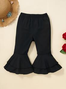 Bộ đồ Em bé Viên lá sen phân lớp Dải chun Chấm bi Ăn mặc đẹp - Đen và trắng - Xem 6