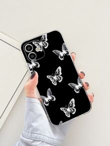 Butterfly Pattern Phone Case - Black - View 3