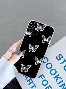 Butterfly Pattern Phone Case - Black - View 5