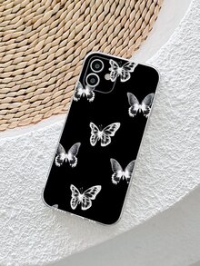 Butterfly Pattern Phone Case - Black - View 6