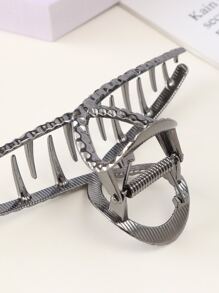 Metal Hair Claw - Black - View 4