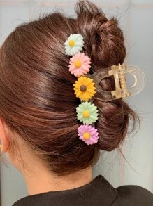 花朵裝飾髮爪波西米亞風 - 彩色 - 查看 1