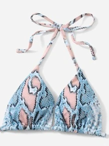 ROMWE Bikini estampado de piel de serpiente para la playa de verano - Multicolor - Ver 5