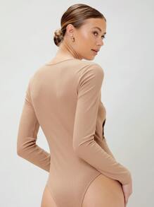 MOTF RIBBED BODYSUIT - Apricot - View 2
