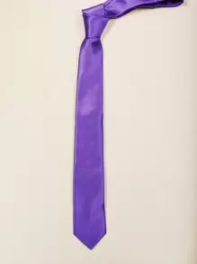 1 件男士时尚纯紫色领带，适合派对、节日、西装搭配 - 紫色 - 查看 2