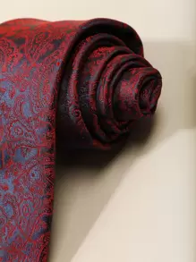 Hombres con estampado de paisley con cordón con con bolsillo cuadrado - Multicolor - Ver 4