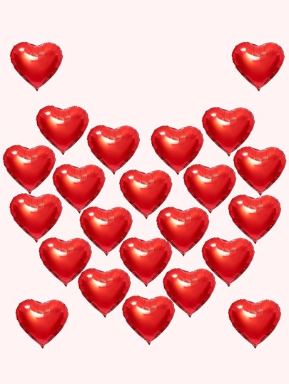 Set de 20 globos de forma de corazón de PE, globos rojos desechables decorativos lindos para fiesta, celebración, cumpleaños, boda, Navidad