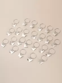 24 cái Bướm Trang Trí Tóc Vòng - Bạc - Xem 1