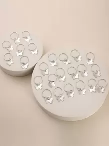 24 cái Bướm Trang Trí Tóc Vòng - Bạc - Xem 3