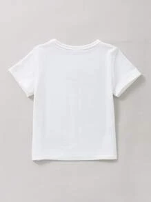 SHEIN Young Boy 3D Tiger Print Tee - White - View 2