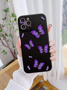 Butterfly Pattern Phone Case - Black - View 1