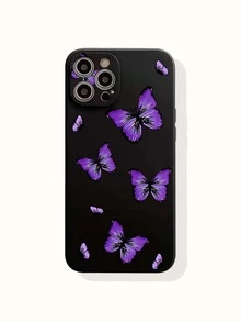 Butterfly Pattern Phone Case - Black - View 2