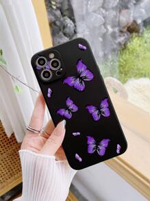 Butterfly Pattern Phone Case - Black - View 3