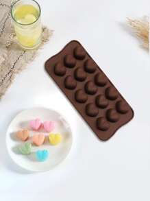 1 件迷你心形不粘硅胶模具，适用于 DIY 陶瓷，硅胶模具 - 咖啡棕 - 查看 4