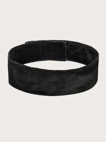 1pc Plain Velvet Headband - Black - View 1
