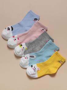 5pairs Toddler Kids Cartoon Graphic Socks - Nhiều màu - Xem 1