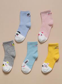5pairs Toddler Kids Cartoon Graphic Socks - Nhiều màu - Xem 2