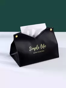 1 túi đựng khăn giấy họa tiết chữ cái, hộp đựng khăn giấy màu đen dùng trong gia đình, nhà bếp, phòng ngủ, phòng khách, phòng ăn, phụ kiện trang trí nhà cửa, hộp trang trí, quà tặng cưới cho phụ nữ, du lịch mùa hè, lễ hội, vật dụng không thể thiếu - màu đen - Xem 1
