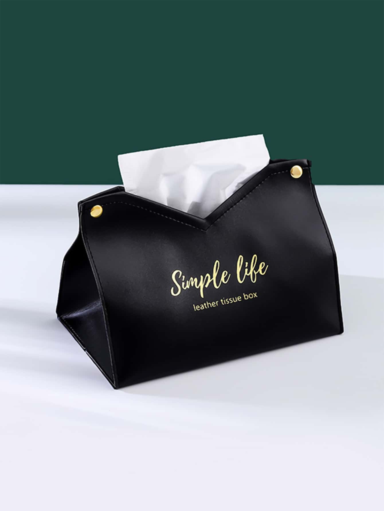 1 túi đựng khăn giấy họa tiết chữ cái, hộp đựng khăn giấy màu đen dùng trong gia đình, nhà bếp, phòng ngủ, phòng khách, phòng ăn, phụ kiện trang trí nhà cửa, hộp trang trí, quà tặng cưới cho phụ nữ, du lịch mùa hè, lễ hội, vật dụng không thể thiếu - màu đen - Xem 1