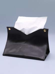 1 túi đựng khăn giấy họa tiết chữ cái, hộp đựng khăn giấy màu đen dùng trong gia đình, nhà bếp, phòng ngủ, phòng khách, phòng ăn, phụ kiện trang trí nhà cửa, hộp trang trí, quà tặng cưới cho phụ nữ, du lịch mùa hè, lễ hội, vật dụng không thể thiếu - màu đen - Xem 4