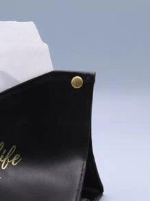 1 túi đựng khăn giấy họa tiết chữ cái, hộp đựng khăn giấy màu đen dùng trong gia đình, nhà bếp, phòng ngủ, phòng khách, phòng ăn, phụ kiện trang trí nhà cửa, hộp trang trí, quà tặng cưới cho phụ nữ, du lịch mùa hè, lễ hội, vật dụng không thể thiếu - màu đen - Xem 5