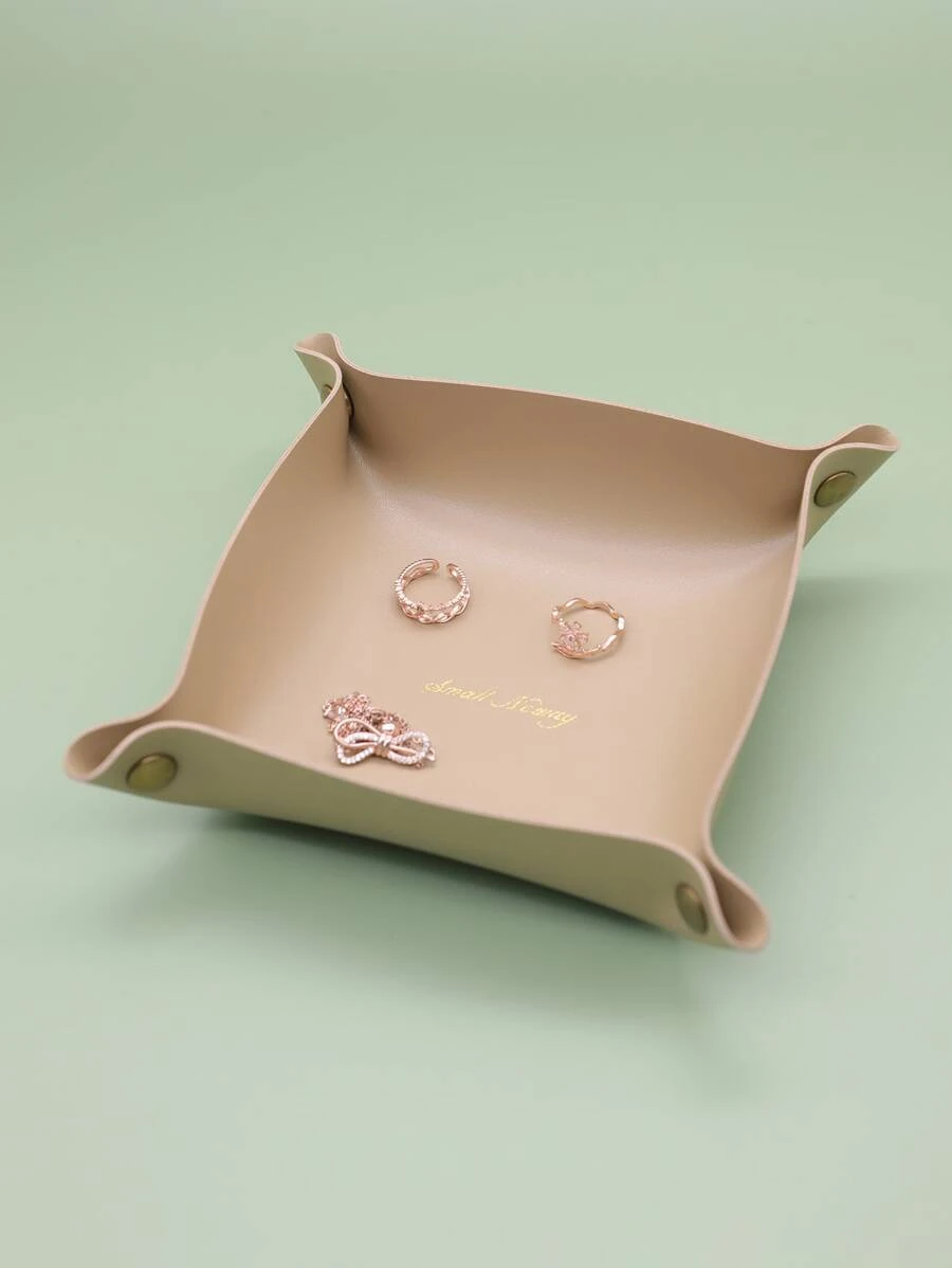 字母圖案首飾託盤 - 卡其色 - 查看 1