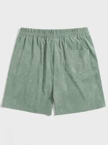 ROMWE MEN Hombres Shorts con cordón unicolor de pana - verde menta - Ver 2