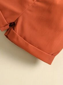 嬰兒條紋圖案小高領T恤和短褲 - 彩色 - 查看 5