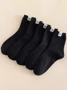 5 cặp nam giới Thư nhãn Vớ - màu đen - Xem 1