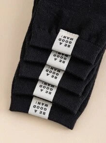 5 cặp nam giới Thư nhãn Vớ - màu đen - Xem 2