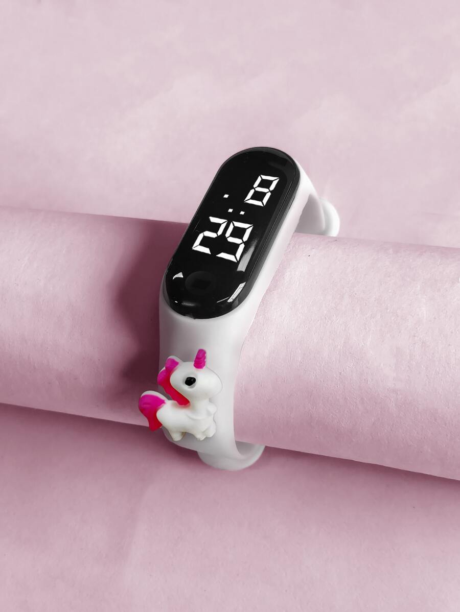 Kids Unicorn Decor Strap Oval Electronic Watch