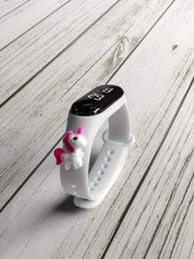 Kids Unicorn Decor Strap Oval Electronic Watch