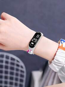 Kids Unicorn Decor Strap Oval Electronic Watch