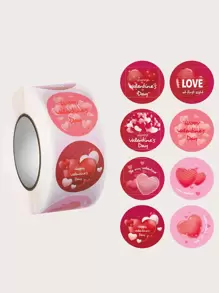 1卷愛心圖案禮物貼紙 - 彩色 - 查看 1