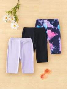 SHEIN 年輕女孩3入組舒適多色5英寸單車短褲