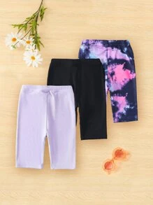 SHEIN 年輕女孩3入組舒適多色5英寸單車短褲