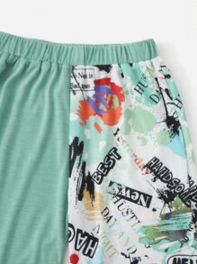 SHEIN Bộ hai mảnh Trai Lá thư Giải trí - Nhiều màu - Xem 4